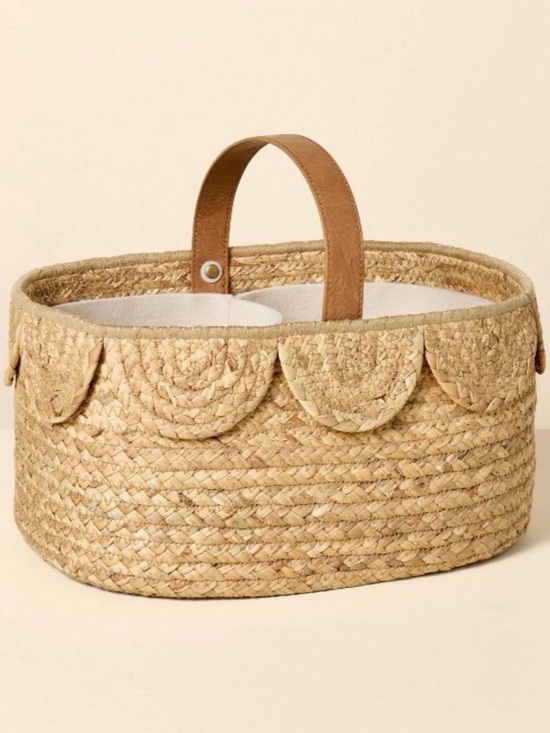 Hearth & Hand Other - Hearth & Hand Natural Woven Basket Diaper Caddy Coastal Boho Nursery